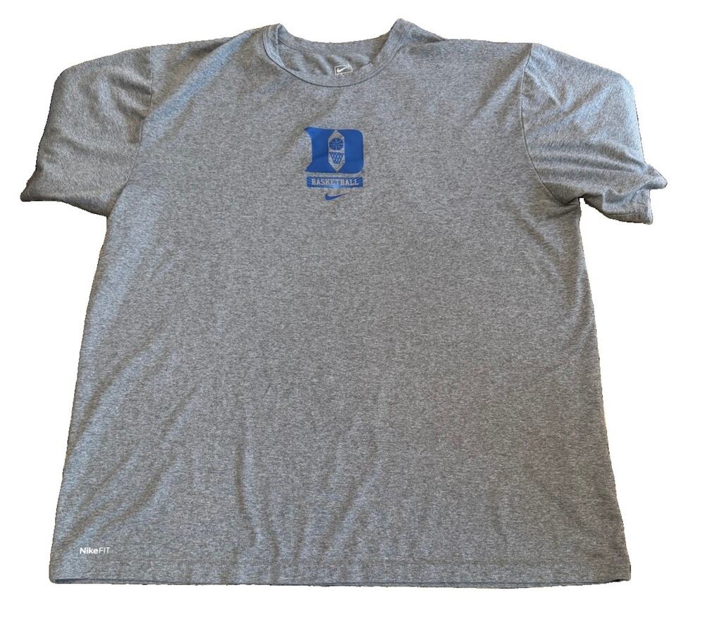 VINTAGE Y2K NIKE DUKE BLUE DEVILS FIT DRY ATHLETIC T-SHIRT – MENS LARGE